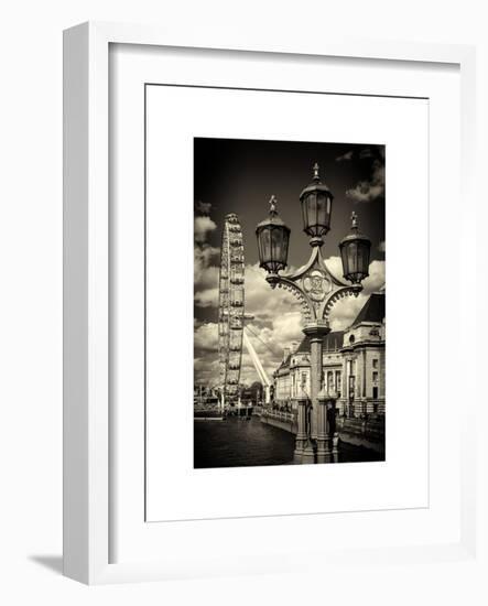 Royal Lamppost UK and London Eye - Millennium Wheel - London - UK - England - United Kingdom-Philippe Hugonnard-Framed Art Print