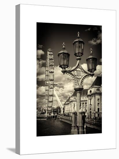 Royal Lamppost UK and London Eye - Millennium Wheel - London - UK - England - United Kingdom-Philippe Hugonnard-Stretched Canvas