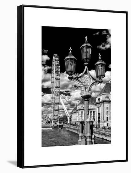 Royal Lamppost UK and London Eye - Millennium Wheel - London - UK - England - United Kingdom-Philippe Hugonnard-Framed Stretched Canvas