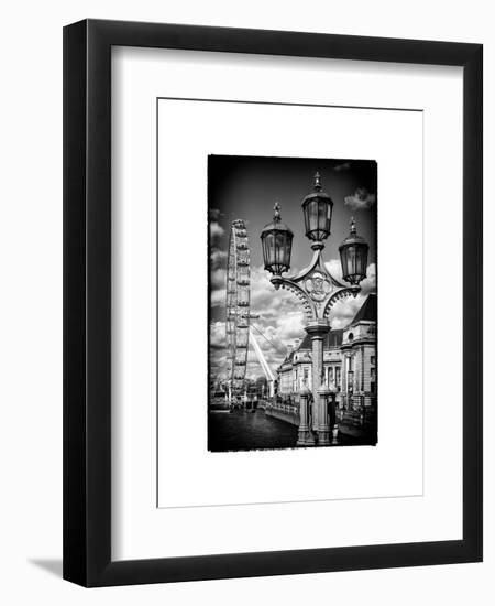 Royal Lamppost UK and London Eye - Millennium Wheel - London - UK - England - United Kingdom-Philippe Hugonnard-Framed Art Print