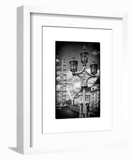 Royal Lamppost UK and London Eye - Millennium Wheel - London - UK - England - United Kingdom-Philippe Hugonnard-Framed Art Print