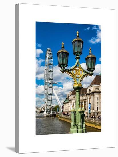 Royal Lamppost UK and London Eye - Millennium Wheel - London - UK - England - United Kingdom-Philippe Hugonnard-Stretched Canvas