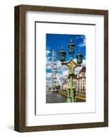 Royal Lamppost UK and London Eye - Millennium Wheel - London - UK - England - United Kingdom-Philippe Hugonnard-Framed Art Print