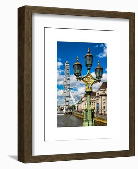 Royal Lamppost UK and London Eye - Millennium Wheel - London - UK - England - United Kingdom-Philippe Hugonnard-Framed Art Print