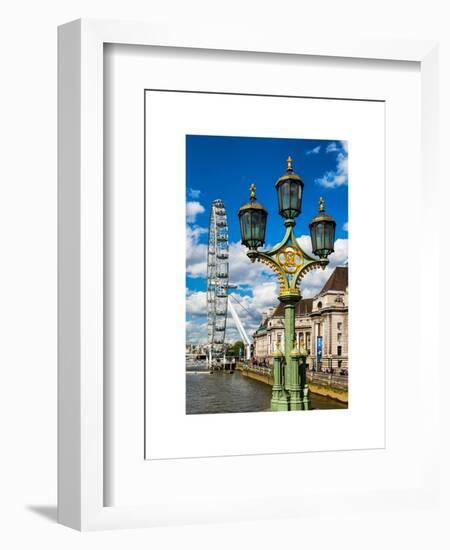 Royal Lamppost UK and London Eye - Millennium Wheel - London - UK - England - United Kingdom-Philippe Hugonnard-Framed Art Print