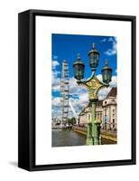 Royal Lamppost UK and London Eye - Millennium Wheel - London - UK - England - United Kingdom-Philippe Hugonnard-Framed Stretched Canvas