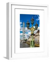 Royal Lamppost UK and London Eye - Millennium Wheel - London - UK - England - United Kingdom-Philippe Hugonnard-Framed Art Print