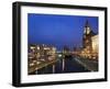 Royal Liver Building at Dusk, Pier Head, UNESCO World Heritage Site, Liverpool, Merseyside, England-Chris Hepburn-Framed Photographic Print