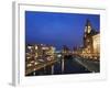 Royal Liver Building at Dusk, Pier Head, UNESCO World Heritage Site, Liverpool, Merseyside, England-Chris Hepburn-Framed Photographic Print