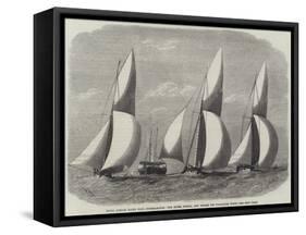 Royal London Yacht Club Cutter-Match, the Niobe, Sphinx, and Vindex Off Coalhouse Point-Edwin Weedon-Framed Stretched Canvas