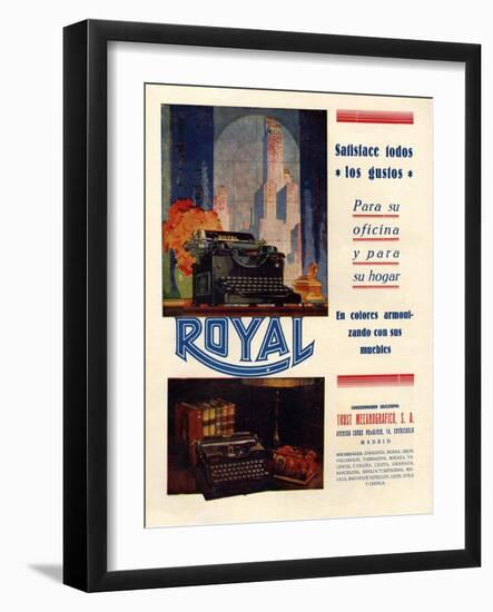 Royal, Magazine Advertisement, Spain, 1950-null-Framed Giclee Print