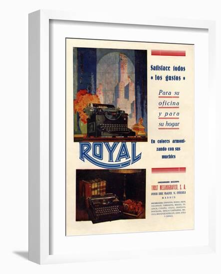 Royal, Magazine Advertisement, Spain, 1950-null-Framed Giclee Print