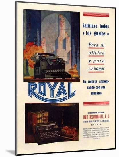 Royal, Magazine Advertisement, Spain, 1950-null-Mounted Giclee Print