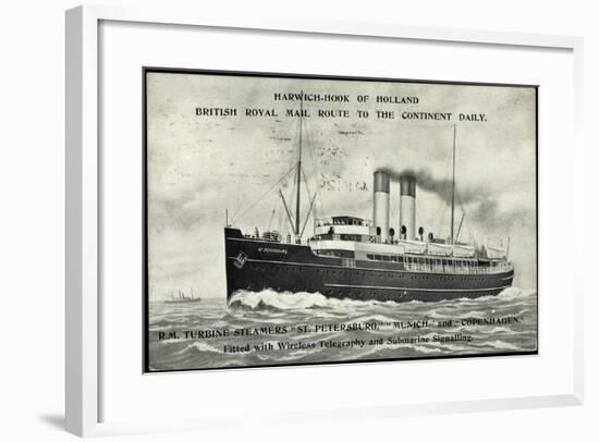 Royal Mail Line, R.M. Turbine Steamer St Petersburg-null-Framed Giclee Print