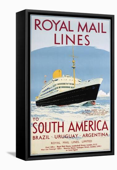 Royal Mail Lines to South America Poster-Jarvis-Framed Stretched Canvas