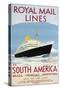 Royal Mail Lines to South America Poster-Jarvis-Stretched Canvas