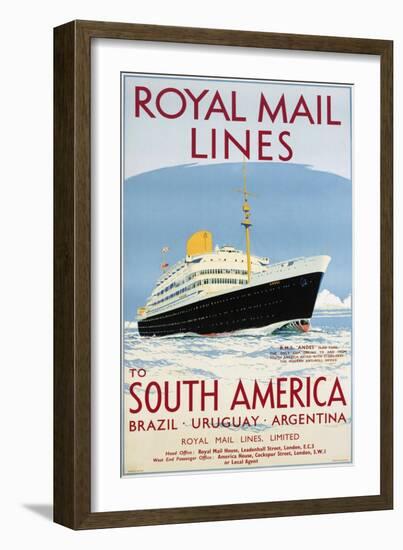 Royal Mail Lines to South America Poster-Jarvis-Framed Giclee Print