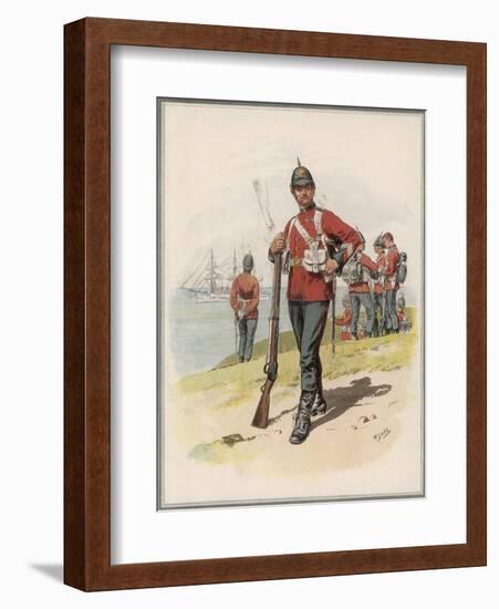 Royal Marine Light Infantry a Private in Marching Order-Frank Dadd-Framed Art Print