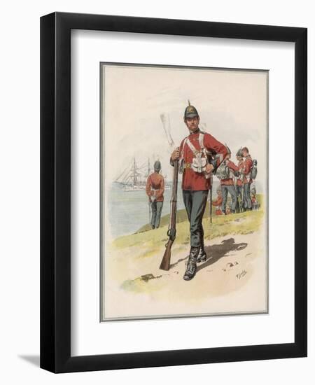 Royal Marine Light Infantry a Private in Marching Order-Frank Dadd-Framed Art Print