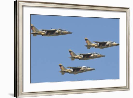 Royal Moroccan Air Force Alpha Jets Flying over Morocco-Stocktrek Images-Framed Photographic Print