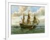 Royal Navy Battle Ship, C1650-William Frederick Mitchell-Framed Giclee Print