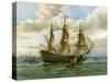 Royal Navy Battle Ship, C1650-William Frederick Mitchell-Stretched Canvas