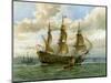 Royal Navy Battle Ship, C1650-William Frederick Mitchell-Mounted Giclee Print