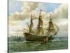 Royal Navy Battle Ship, C1650-William Frederick Mitchell-Stretched Canvas