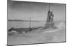 Royal Navy British Submarine A5 on Coast with Navy Men on Conning Tower Above Surface-null-Mounted Art Print