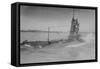 Royal Navy British Submarine A5 on Coast with Navy Men on Conning Tower Above Surface-null-Framed Stretched Canvas