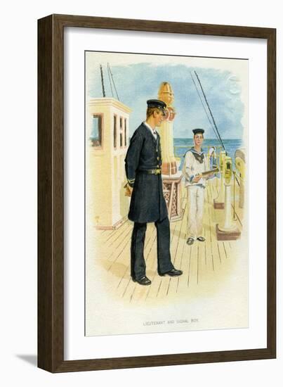 Royal Navy Lieutenant and Signal Boy, C1890-C1893-null-Framed Giclee Print