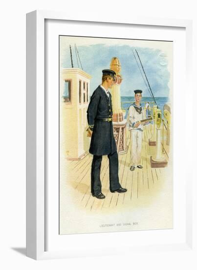 Royal Navy Lieutenant and Signal Boy, C1890-C1893-null-Framed Giclee Print
