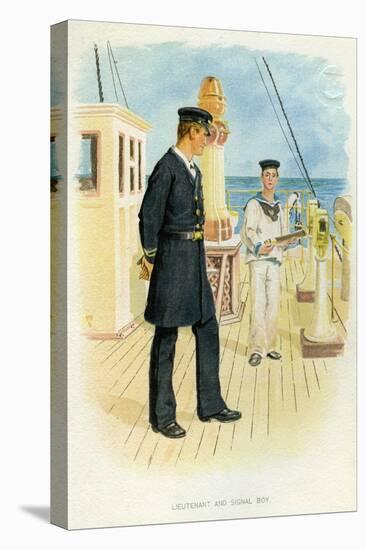 Royal Navy Lieutenant and Signal Boy, C1890-C1893-null-Stretched Canvas