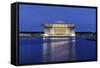 Royal Opera, Dusk, Copenhagen, Denmark, Scandinavia-Axel Schmies-Framed Stretched Canvas