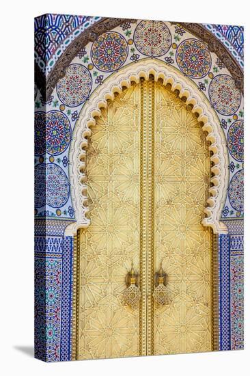 Royal Palace Door, Fes, Morocco, North Africa, Africa-Doug Pearson-Stretched Canvas