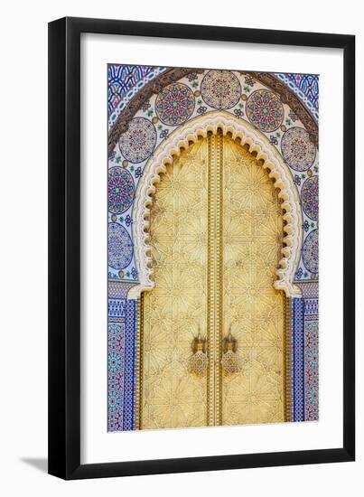 Royal Palace Door, Fes, Morocco, North Africa, Africa-Doug Pearson-Framed Photographic Print