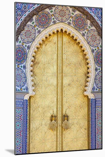 Royal Palace Door, Fes, Morocco, North Africa, Africa-Doug Pearson-Mounted Photographic Print