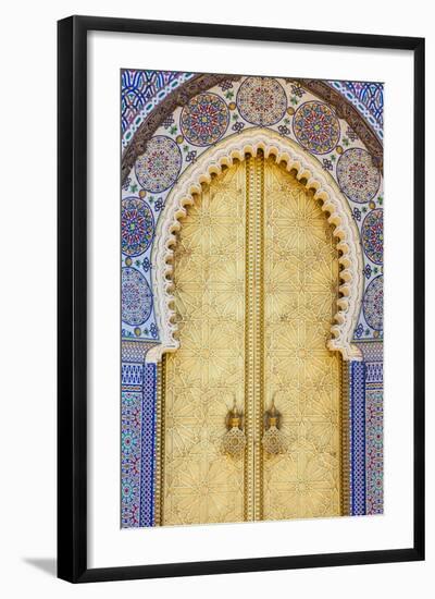 Royal Palace Door, Fes, Morocco, North Africa, Africa-Doug Pearson-Framed Photographic Print