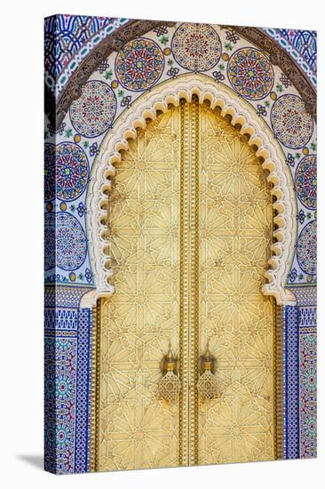 Royal Palace Door, Fes, Morocco, North Africa, Africa-Doug Pearson-Stretched Canvas