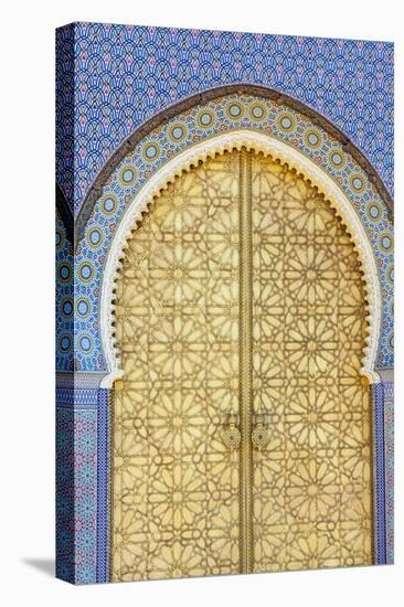 Royal Palace Door, Fes, Morocco, North Africa, Africa-Doug Pearson-Stretched Canvas