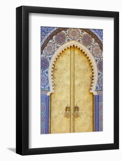 Royal Palace Door, Fes, Morocco, North Africa, Africa-Doug Pearson-Framed Photographic Print