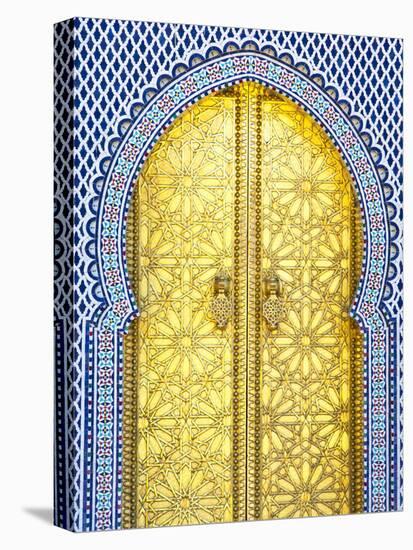 Royal Palace Door, Fes, Morocco-Doug Pearson-Stretched Canvas