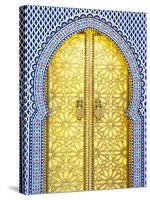 Royal Palace Door, Fes, Morocco-Doug Pearson-Stretched Canvas
