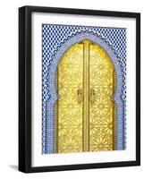 Royal Palace Door, Fes, Morocco-Doug Pearson-Framed Photographic Print