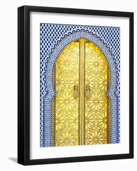 Royal Palace Door, Fes, Morocco-Doug Pearson-Framed Photographic Print