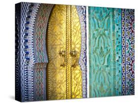 Royal Palace Door, Fes, Morocco-Doug Pearson-Stretched Canvas