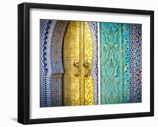 Royal Palace Door, Fes, Morocco-Doug Pearson-Framed Photographic Print