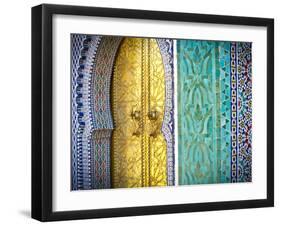 Royal Palace Door, Fes, Morocco-Doug Pearson-Framed Photographic Print