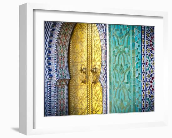 Royal Palace Door, Fes, Morocco-Doug Pearson-Framed Photographic Print