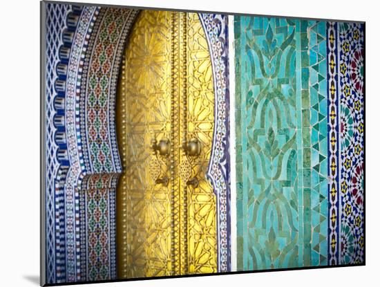 Royal Palace Door, Fes, Morocco-Doug Pearson-Mounted Photographic Print